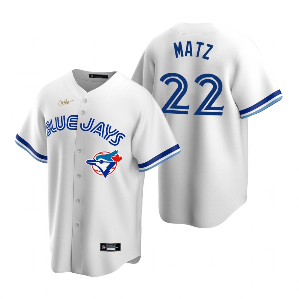 Men's Toronto Blue Jays #22 Steven Matz Nike White Cooperstown Collection Jersey